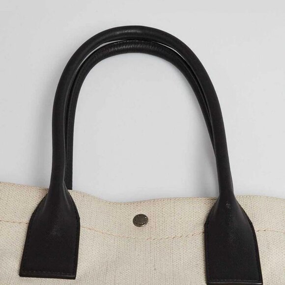 Yves Saint Laurent Natural Linen And Leather Rive Gauche Tote Bag - Picture 5 of 9